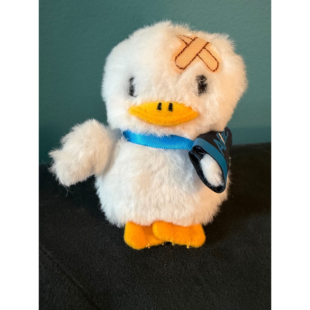 RARE Aflac Plush Duck Keychain White Bandage Sling Mascot Injured Bag Charm 🦆🐣